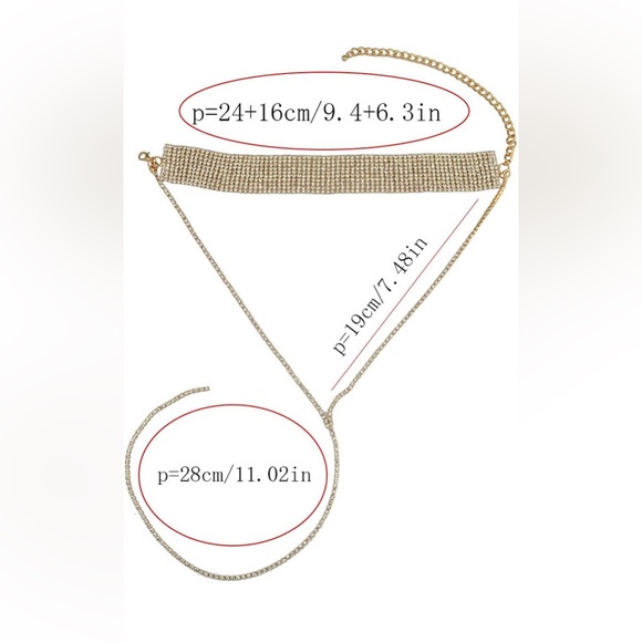 Rhinestone Choker Necklace | Sexy Dainty Jewelry | 💎 - Picture 6 of 9
